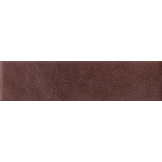 A room featuring Cera 2x9 Amaranto Jam matte porcelain wall tiles on a large wall surface
