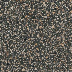 Close-up view of a Civic 24x24 Multicolour Black matte porcelain tile, showing its fragmented pattern