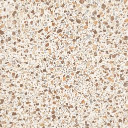 Close-up view of a single Civic Multicolour Warm matte porcelain tile, showing its speckled pattern and warm tones.