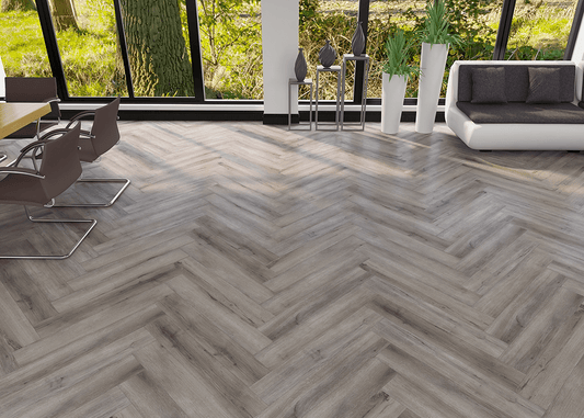 CYRUS FLOORS Herringbone Vinyl SPC - Frosted AS001 - D & R Flooring