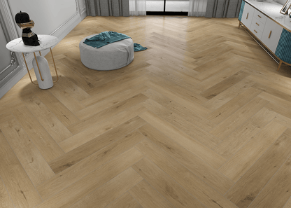 CYRUS FLOORS Herringbone Vinyl SPC - Honey Beige AS005 - D & R Flooring