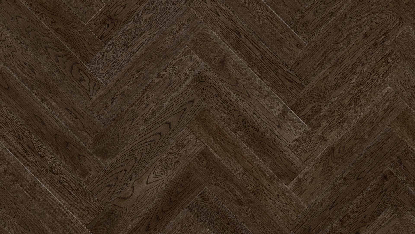EUROSTYLE Signature Brushed Herringbone Engineered Wood Flooring - Oak Chateau