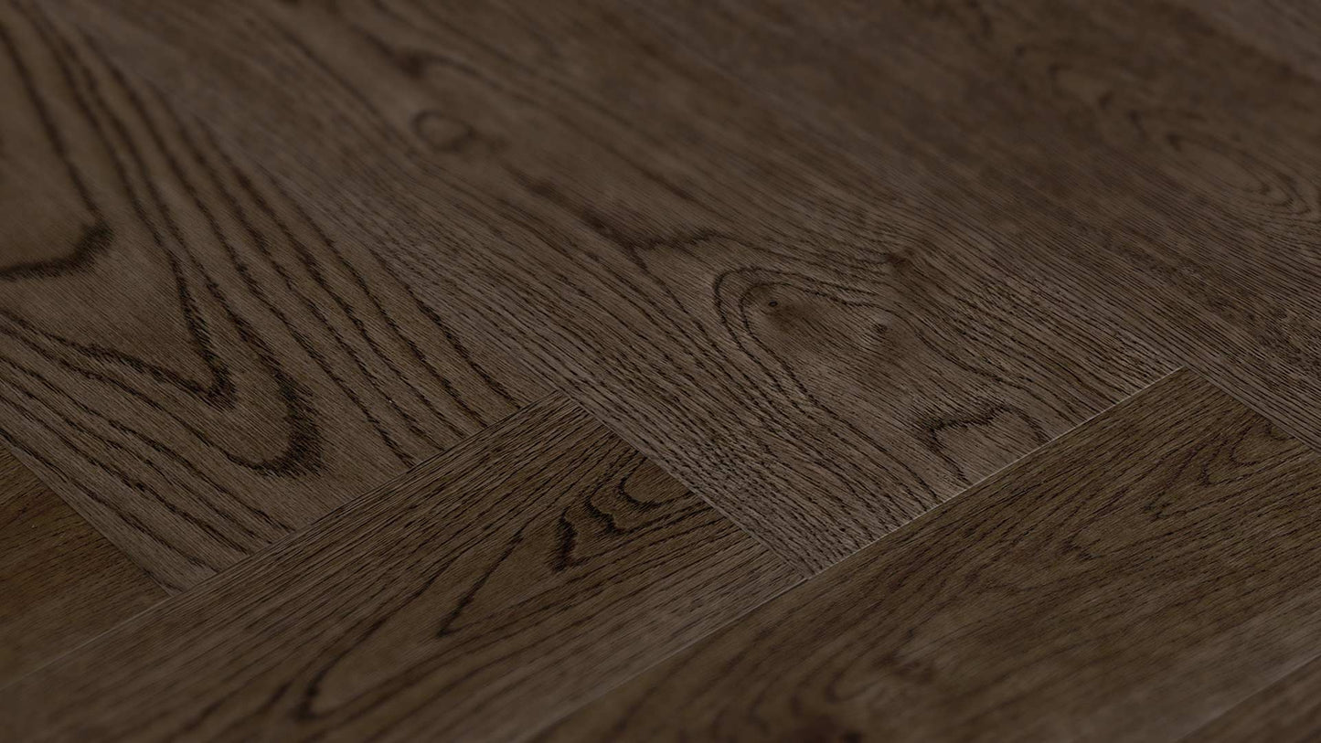 EUROSTYLE Signature Brushed Herringbone Engineered Wood Flooring - Oak Chateau