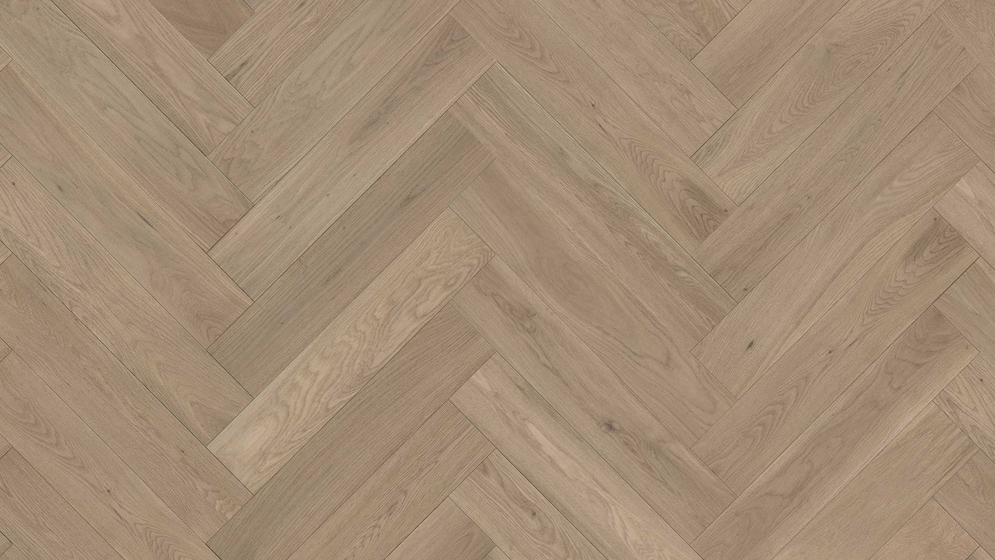 EUROSTYLE Signature Brushed Herringbone Engineered Wood Flooring - Oak Dijon