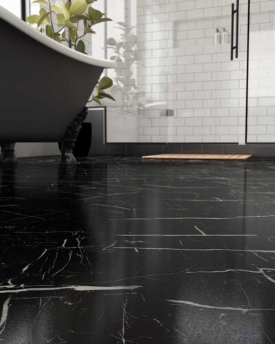 Taiga Curate High Gloss Viny Tile - Nero Marquina - D & R Flooring