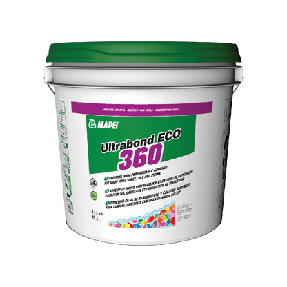 Mapei Ultrabond Eco 360 - High-Performance Adhesive for Solid Vinyl Flooring - 15.1 L