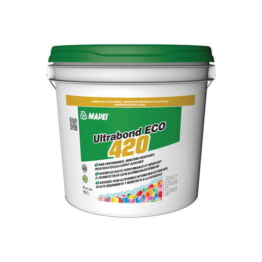 Mapei Ultrabond Eco 420 - Moisture-Resistant Indoor/Outdoor Carpet Adhesive - 15.1 L