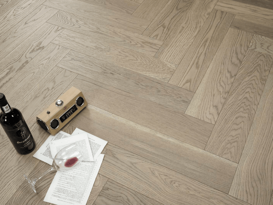 VIDAR Engineered Hardwood American Oak - Herringbone Toffee Crunch - D & R Flooring